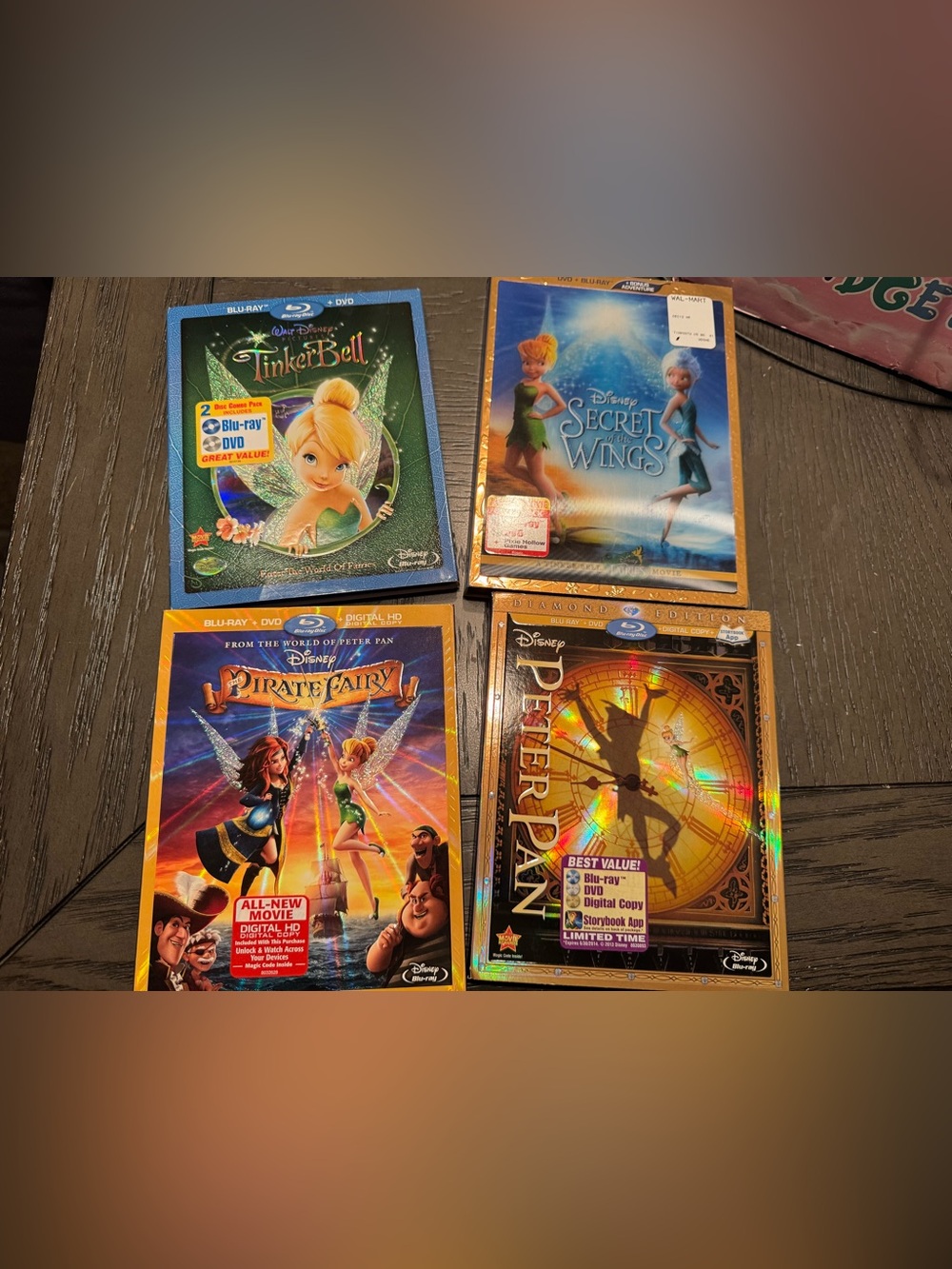 Disney Fairy & Peter Pan Movie Collection -3 Tinker Bell movies & Peter Pan